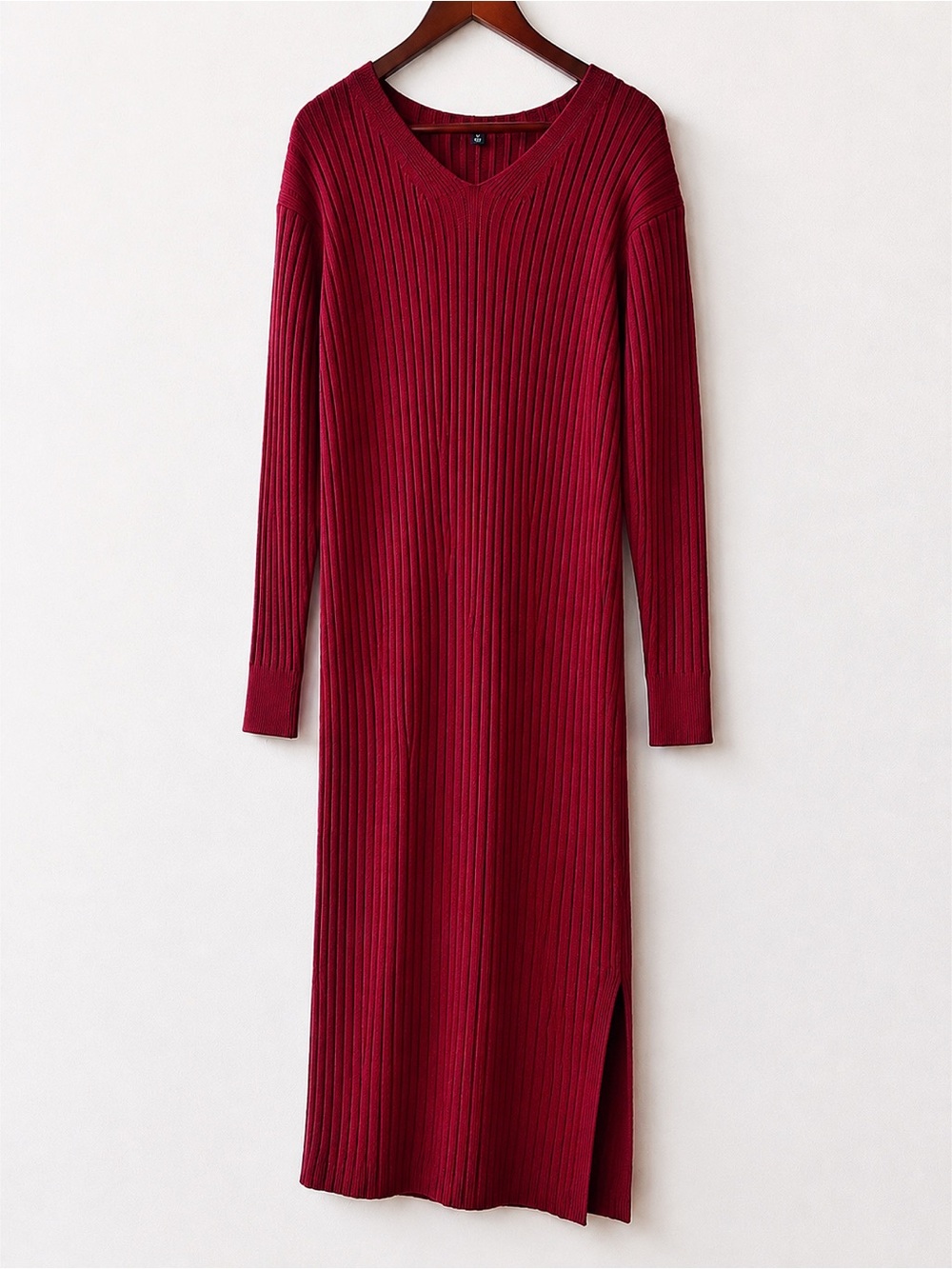 UNIQLO Burgundy Ribbed Sweater Dress – Size S | Like New, Long Length